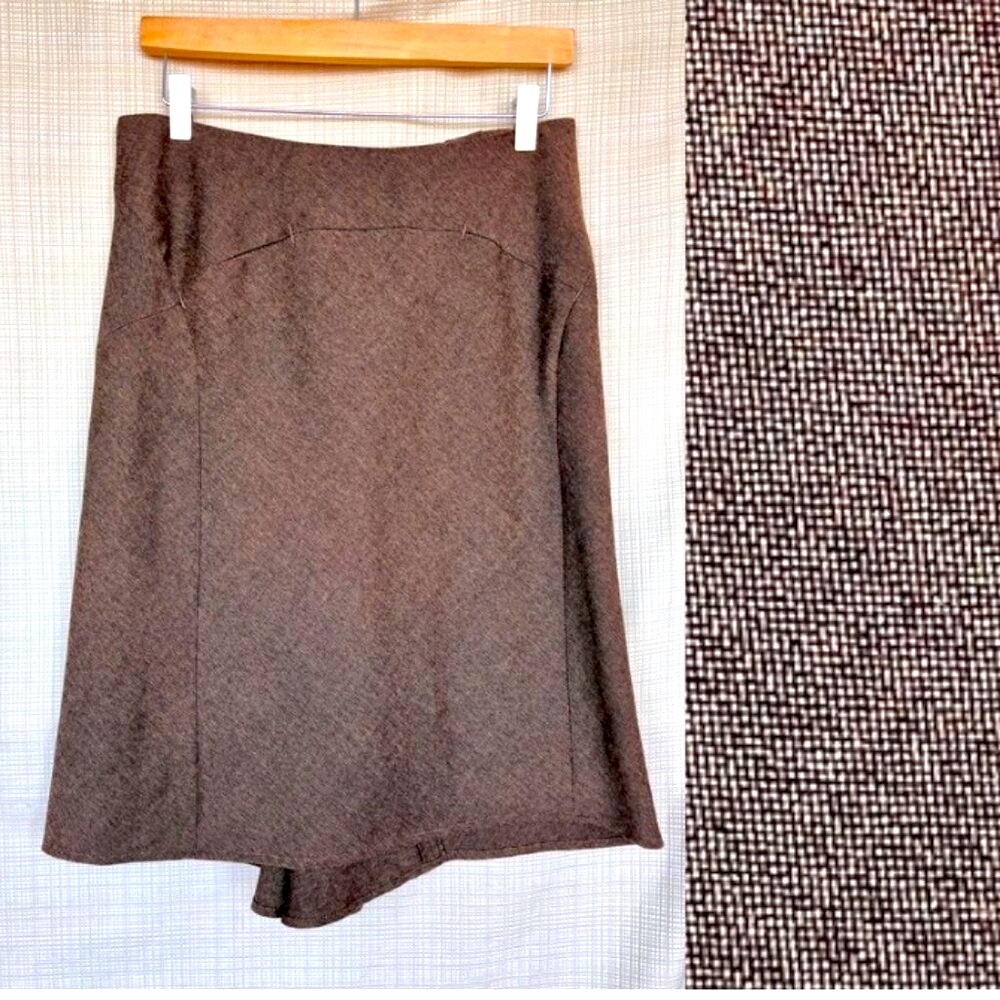 Vintage Y2k Asymmetrical Skirt Tweed Heritage Equestrian Preppy Midi Skirt